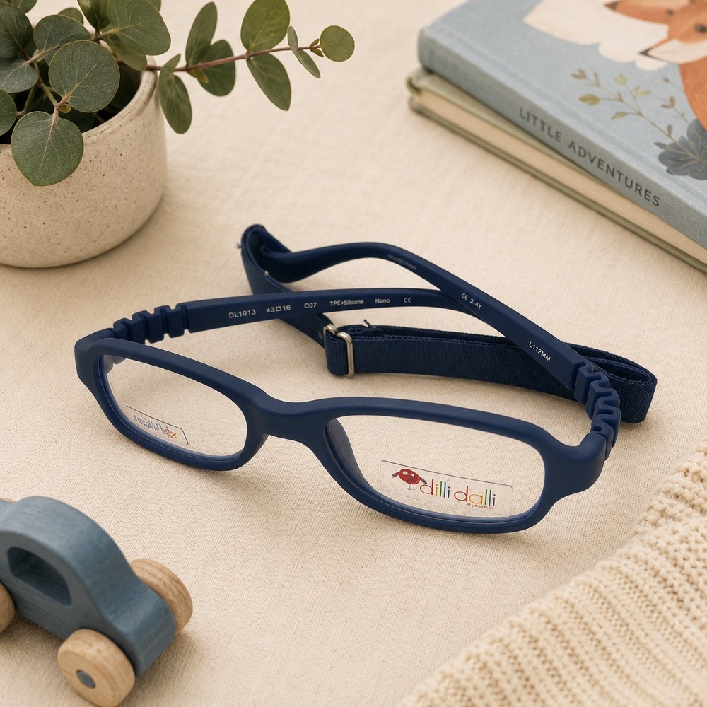 Dilli Dalli Tootsie Kids Glasses Navy Blue‎ Frames Flexible Safe